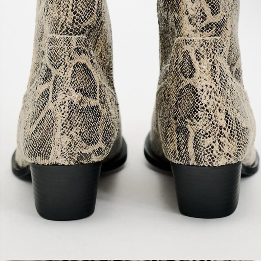 Zara Snakeskin Knee-High Boots - Picture 7 of 13